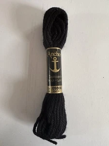 Anchor Tapestry Wool (Tapisserie) Yarn - 10m Skein - Shade No. 09800 Black - Picture 1 of 4