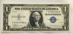 1935 1.00 Blue Double Date SILVER Certificate one dollar note FA block - Picture 1 of 2