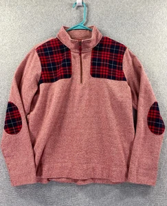 Orvis Damen LARGE meliert rot kariert 1/4 Reißverschluss Stehkragen Pullover Sweater L/S L - Bild 1 von 7