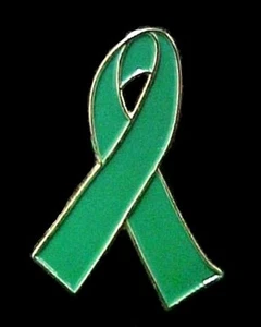 Alfiler de cinta verde cáncer de riñón leucemia trasplante de órganos bipolar conciencia - Imagen 1 de 4