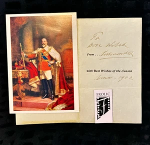 KING EDWARD VII Autograph / *Signed Christmas Card JSA Full (LOA) U.K ROYALTY - Bild 1 von 6