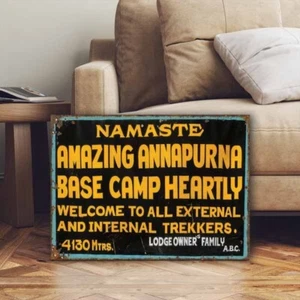 Vintage Stil Annapurna Namsate Tibet Weg Wandern Schild - Bild 1 von 3