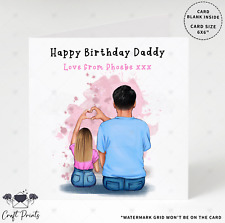 Personalised Daddy Dad Birthday Card Daddy Dad Grandad Card from Daughter