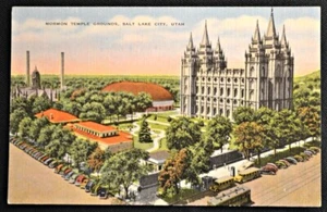 Postal PC Mormon Temple Grounds Salt Lake City Utah UT Circa 1930 Sin usar - Imagen 1 de 1