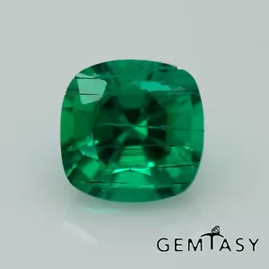 Piedra cortada - Esmeralda colombiana cultivada en laboratorio, 10x10mm 4.10-4.20ct - Imagen 1 de 3