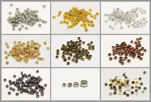 Perle schiacciate Inwaria Ø 2/2,5/3/4 mm ottone 50/100/500 perle perle metalliche S39 - Foto 1 di 21