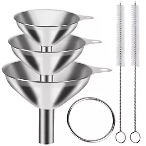 6 Stck. Edelstahl Mini Trichter für Küche Gebrauch Groß Winziger Kleiner Trichter Set 3 - Bild 1 von 6