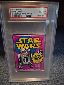 Vintage 1977 Topps Star Wars 3rd Series Sealed Unopened Wax Pack PSA 8 - Picture 1 of 3