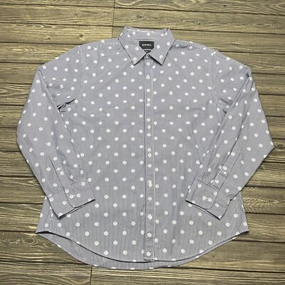 Bonobos Mens Slim Fit Long Sleeve Button Up Shirt Striped Polka Dot Sz 2XL Blue - Image 1 of 4