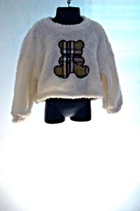 Shein Kids Outfit Size 4y White shirt with Bear and Plaid Pants - Picture 1 of 18