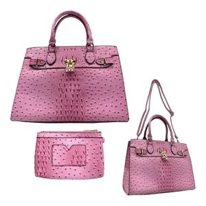 DASEIN XL Croc Embossed Vegan Leather Satchel Bag Handbag Crossbody Pouch Wallet - Picture 1 of 24