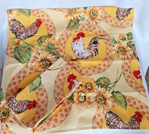 Audrey "Rooster Plate" Kitchen Towels Set of 2 Preowned Very Good BinL - Picture 1 of 7