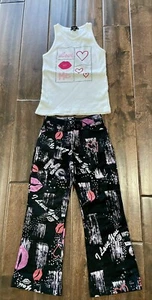 Flowers by Zoe FBZ Girls Graffiti Heart Flares & Tank Top 6x NWT 👄 💕💍 - Picture 1 of 8