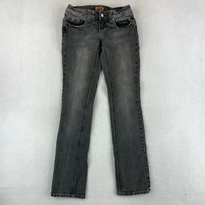 Nobo No Boundaries Straight Jeans Juniors 3 Gray Low Rise Charcoal Wash Studded - Picture 1 of 9