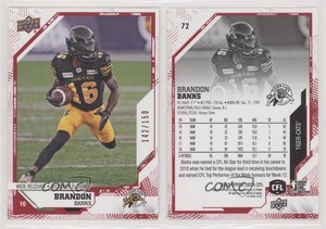 2019 Upper Deck CFL Red /150 Brandon Banks #72