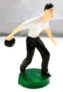 Vintage Wilton 4" Bowler Man Male Cake Topper White Black NOS - Picture 1 of 5