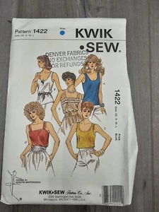 Kwik Sew 1422 Misses' Sleeveless Top & Camisole sz XS-S-M-L Pattern UNCUT - Picture 1 of 2