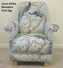 Laura Ashley Belvedere Fabric Child's Chair Kids Armchair Children's Duck Egg