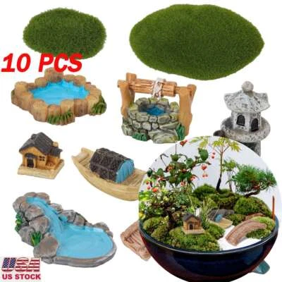 10Pcs Set Miniature Fairy Garden Accessories Animal Figurines and Mini Landscape - Image 1 of 4