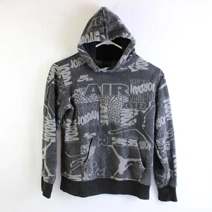 Nike Air Jordan Gray Logo Print Hoodie Boys' Size Medium 10-12 - Picture 1 of 5