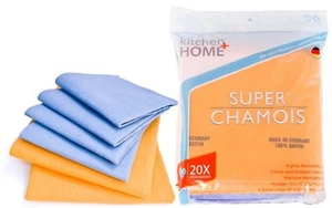 Shammy Towels Super Absorbent German Cleaning Chamois (4 Large & 2 XLG) 6 Pack - Picture 1 of 8