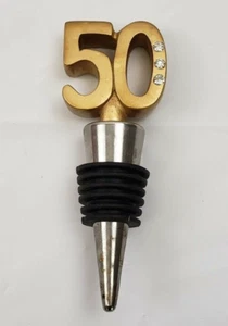 50th Wedding Anniversary Birthday Wine Bottle Stopper Favor Drink Party Bar ware - Picture 1 of 2