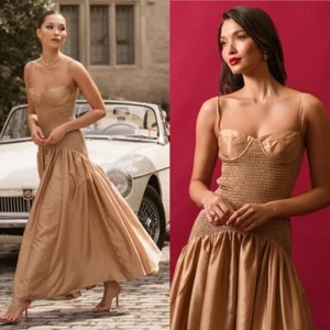 Neu mit Etikett Hutch Lietta Kleid in Hellbraun Small - Bild 1 von 13