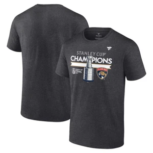 Florida Panthers Fanatics 2024 Stanley Cup Champions T-Shirt Heather Charcoal M - Picture 1 of 6