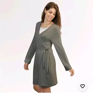 Faceplant Dreams Bamboo Wrap Robe Women's Size L/XL Earl Gray Spa - Picture 1 of 14