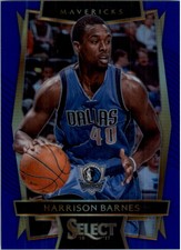 2016-17 Select Prizms Blue Mavericks Basketball Card #3 Harrison Barnes /299