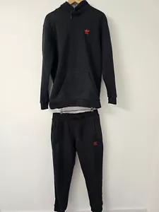 Adidas Originals Trefoil Essentials Hoodie & Jogginghose Set in Schwarz Gr. Medium - Bild 1 von 9