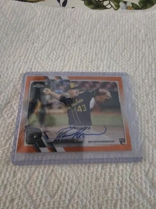 2021  Drew Rasmussen Topps Chrome Orange Refractor Auto 23/25 - Picture 1 of 3