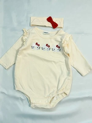 Juego de mameluco y diadema Sanrio Hello Kitty 6-9 m blanco niñas manga larga Japón Foto 1 de 4