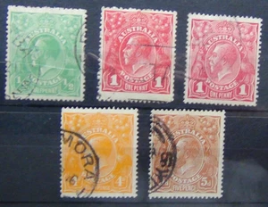 Australia 1914 - 1920 Heads to 5d Used - Picture 1 of 1