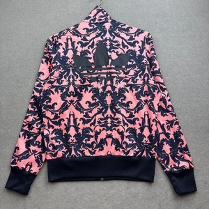 Adidas Originals Jacket Women UK 14 M Pink Baroque Paisley Farm Floral Full Zip - Picture 1 of 13