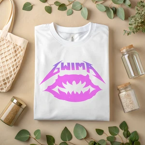 Purple Metal Lips Graphic T-Shirt – Retro Rock Band Style Streetwear Tee A312 - Picture 1 of 12