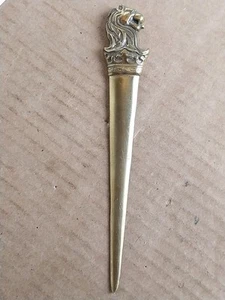 Vintage massive Messing Krone Löwenkopf Brieföffner 7,5" - Bild 1 von 10