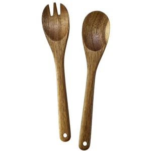 Acacia Wood Salad Serving Set, Salad Spoon and Fork Set for Serving and Tossing - Picture 1 of 5