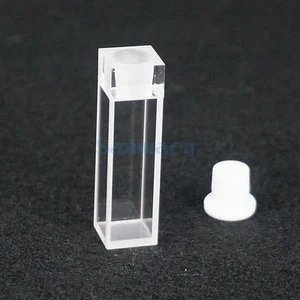 3.5ml 10mm Path JGS1 Quartz Cuvette With Stopper For Fluorescence Spectrometer - Picture 1 of 5
