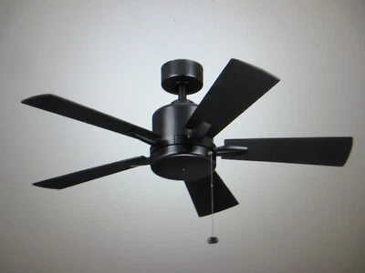 Kichler Lucian II 42 in. Indoor Satin Black Downrod Mount Ceiling Fan - Image 1 of 4