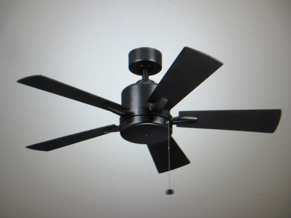 Kichler Lucian II 42 in. Indoor Satin Black Downrod Mount Ceiling Fan - Image 1 of 4