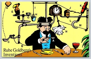 Postcard Rube Goldberg Inventions - 1995 USPS Comic Cartoon Cards - Picture 1 of 2