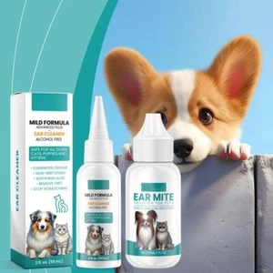 Dog Ear Cleaner Pet Ear Cleaning Oil Softens The Ear Canal, Removes Mites Hot F7 - Picture 1 of 18
