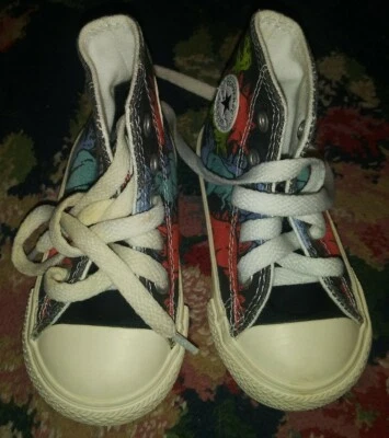 Vguc toddler size 5 high top converse dinosaur shoes rare H2F boys girls unisex - Image 1 of 3