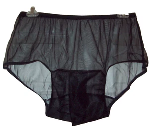Black SHEER NYLON SLIT SPLIT Open CROTCH PANTY 35 - 54" WAISTBAND STRETCH ** - Picture 1 of 3