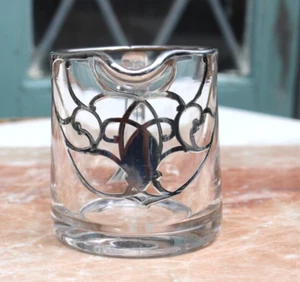 Vintage Art Deco Clear Glass Creamer w/ Sterling Silver Overlay - Picture 1 of 13