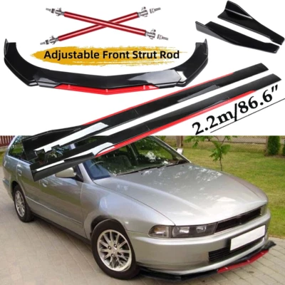 For Mitsubishi Galant Front Bumper Lip Splitter+Spoiler Side+Skirt Bod Kit - Изображение 1 из 4