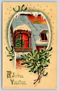 Christmas Keyhole~Candle Lit Tree~House Dormer Window~Max Feinburg~Gold Leaf GEL - Picture 1 of 2