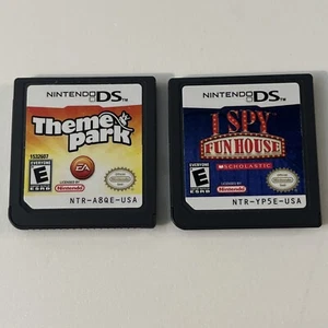 Theme Park (Nintendo DS) 2007 & I Spy Fun House Both Cart Only -Tested & Works - Picture 1 of 20
