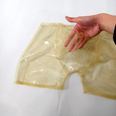 US Transparent Latex Briefs Mens Shorts with Pocket Rubber Underwear Fetish BDSM - Image 1 of 4